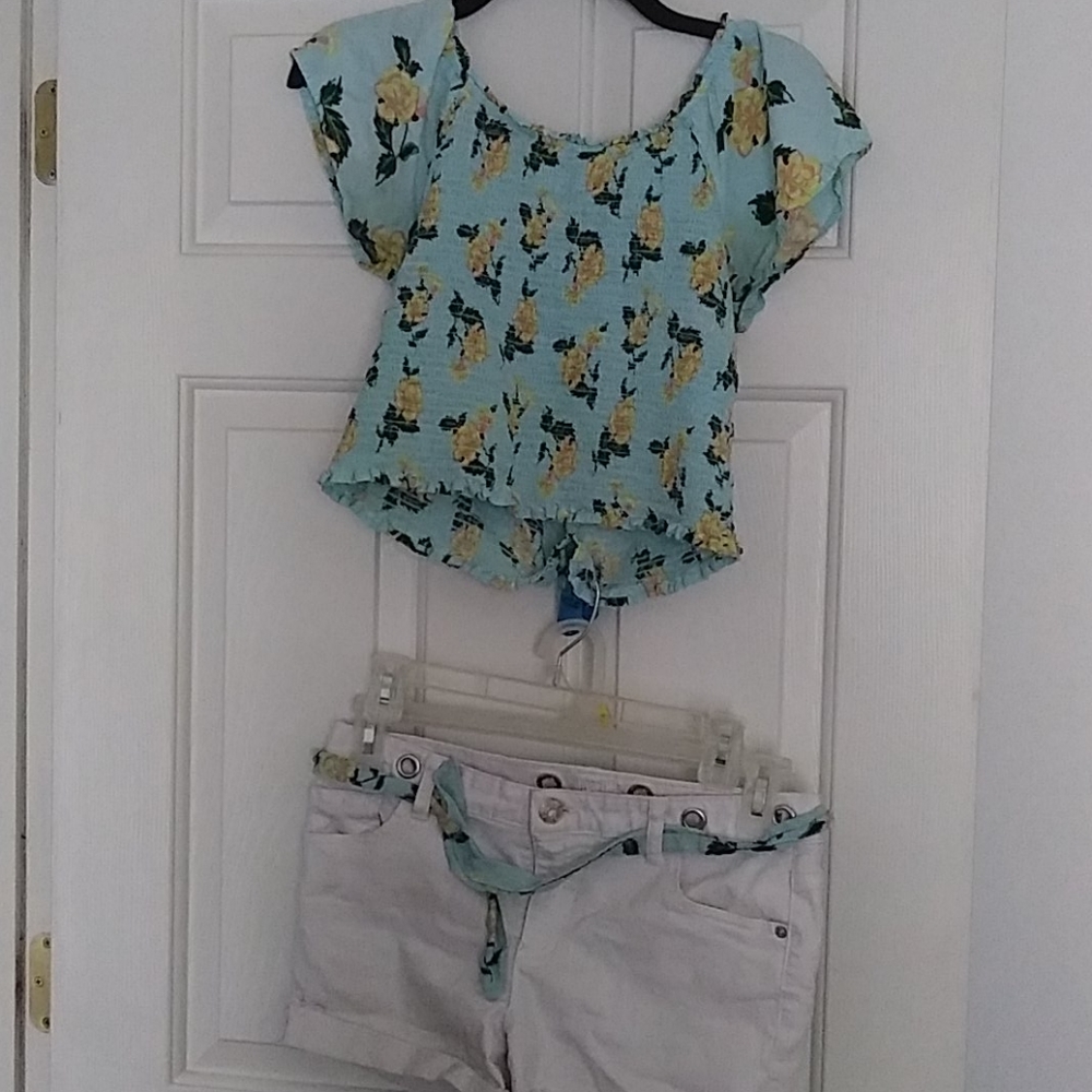 PRICE DROP   Girls shorts and smocked top as a set